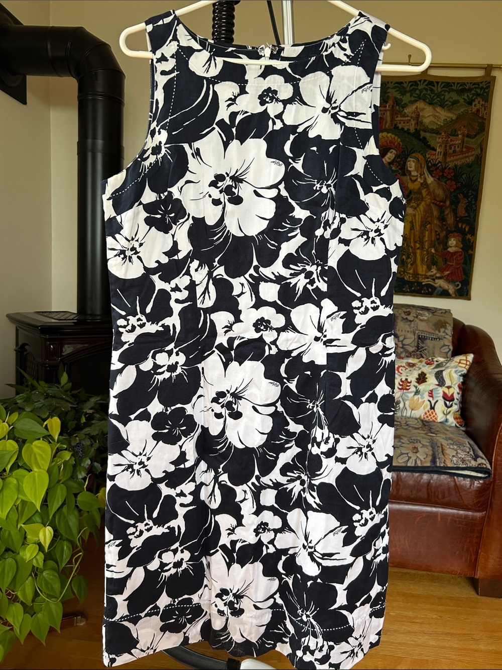 Tommy Hilfiger Black & White Floral Sleeveless Mini Dress